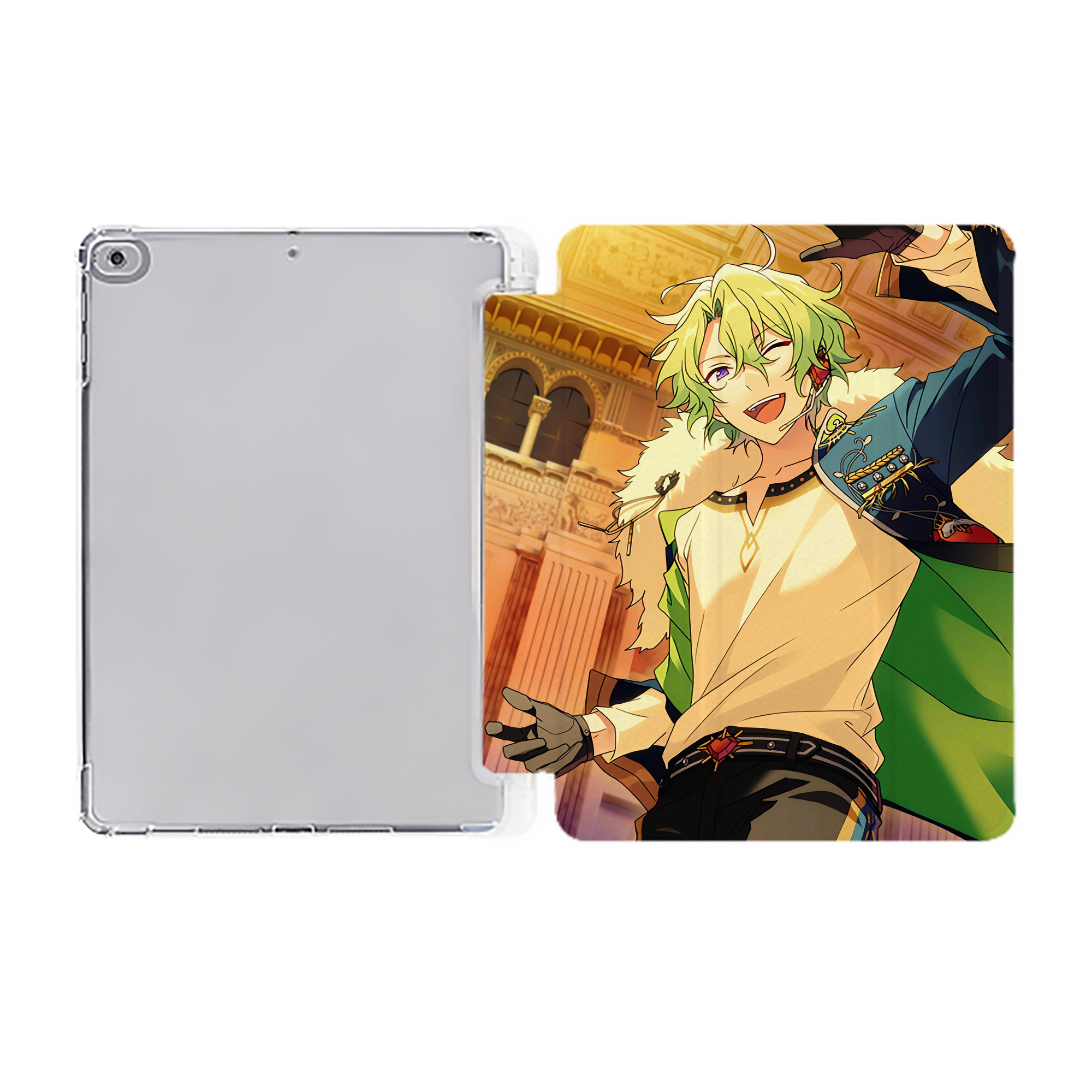 （画像用） あんさんぶるスターズ! Ensemble Stars IPad ケース ペン収納付き 三つ折りスタンド PUレザー×シリコン 対応機種9.5/10.5/10.9インチ